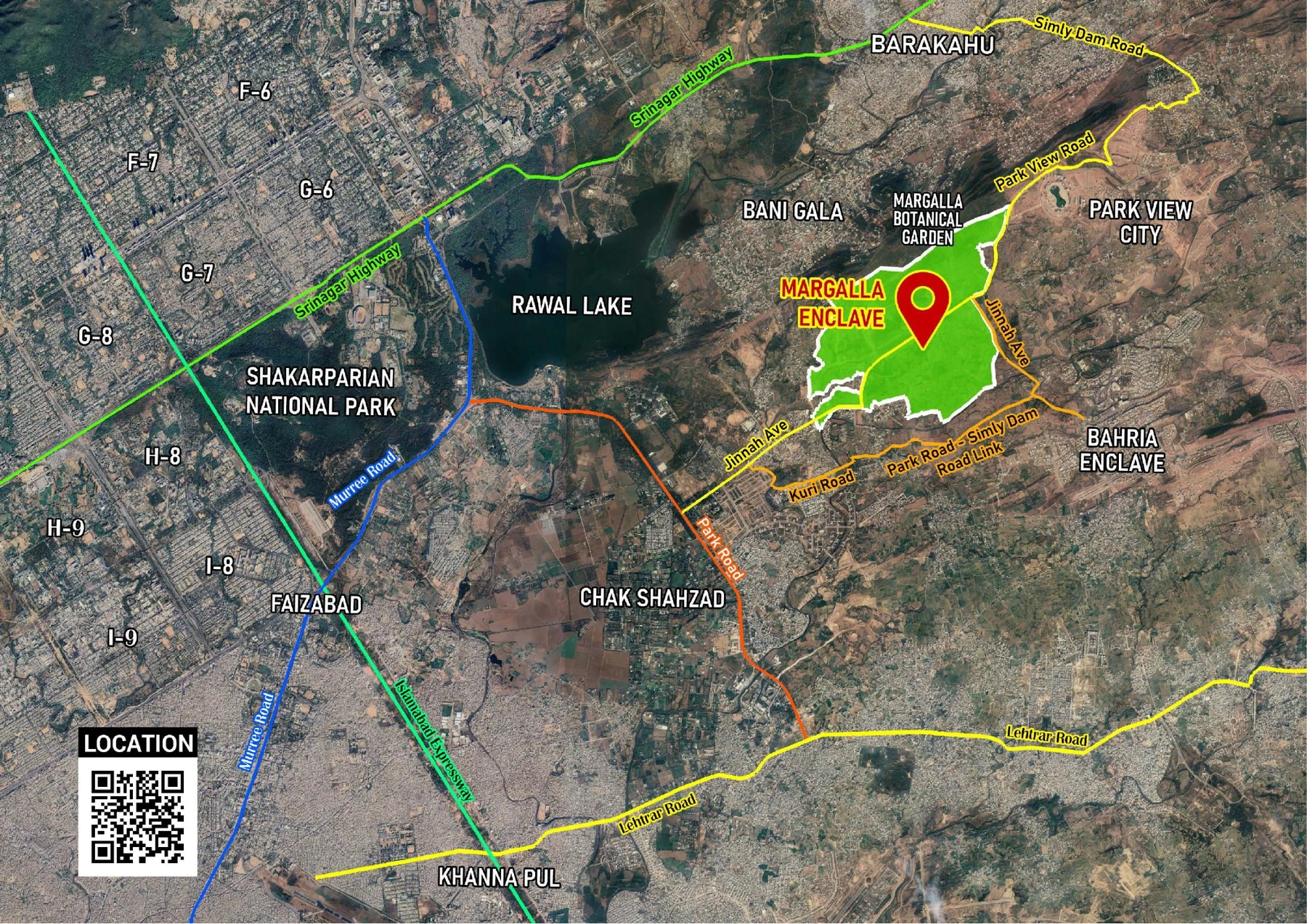 Margalla Enclave official brochure location map